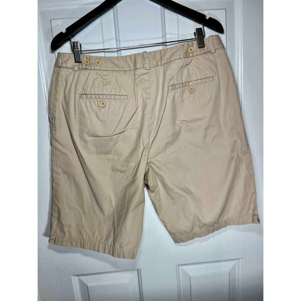 Talbots Bermuda Shorts Womens 12 Khaki Cotton Blend High Rise Chino Classic‎ - Picture 2 of 7
